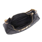 QUILTED LUXE BLACK CHAIN SHOULDER BAG