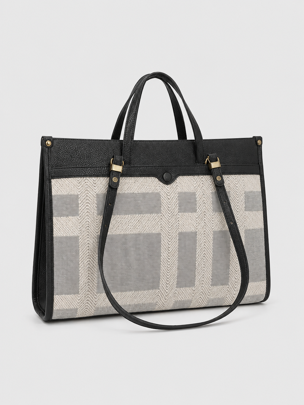 Vinenna Black Office Tote Bag